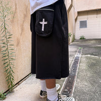 BLACK 3/4 Jesus saves shorts