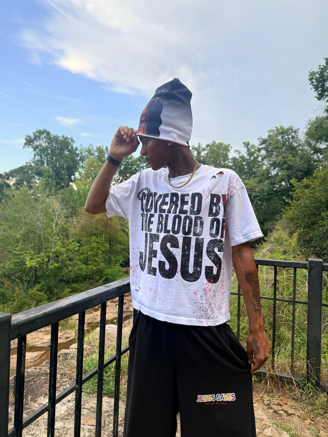 WHITE 'His Blood' Tee