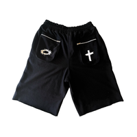 BLACK 3/4 Jesus saves shorts